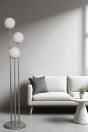 Opviq Lámpara de pie 8919-1 Blanco y Gris